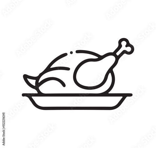 Chicken Vector Icon Christmas solid Style Illustration. EPS 10 