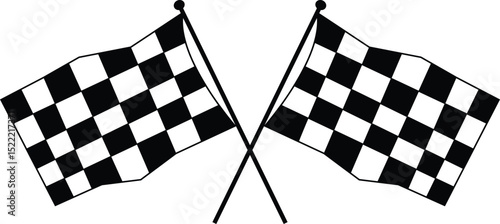 Checkered flag racing. Stock vector illustration