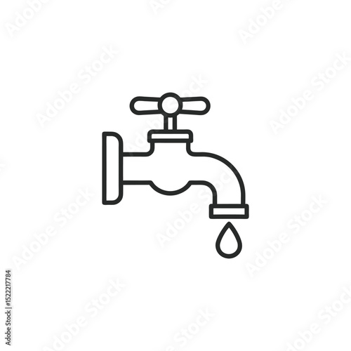 Simple Water tap icon line art vector illustration design.