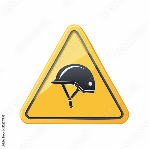 Vector warning sign indicating a mandatory hard hat zone