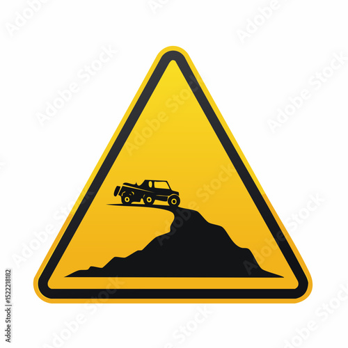 Vector hazard warning sign for open excavation sites