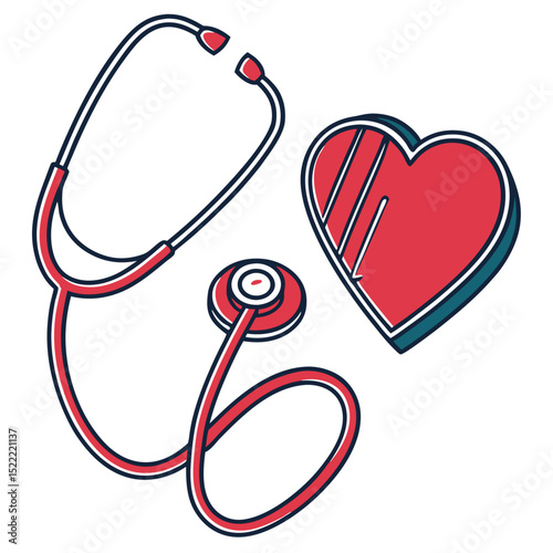 medical stethoscope with heart
