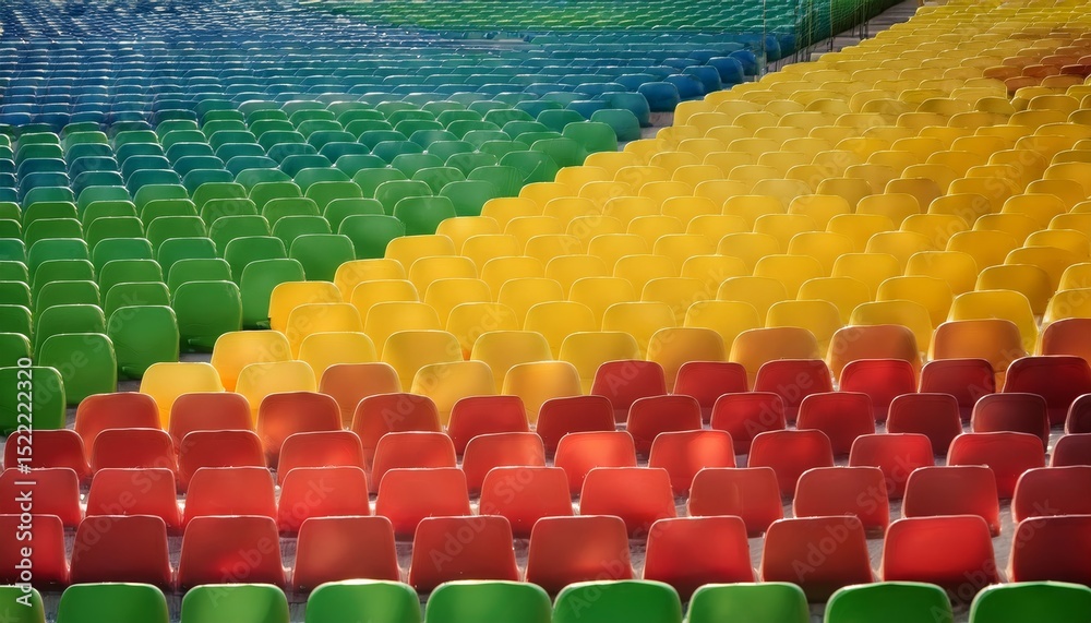 Fototapeta premium Arrangement of bright stadium seats, closeup abstract photo