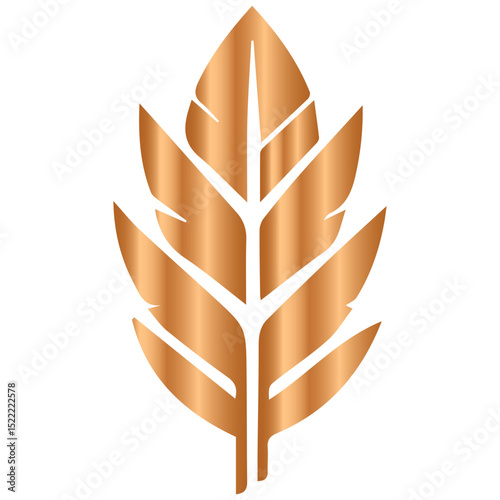 abstract golden art leaf motif that imitates a beautiful mineral crystal formation