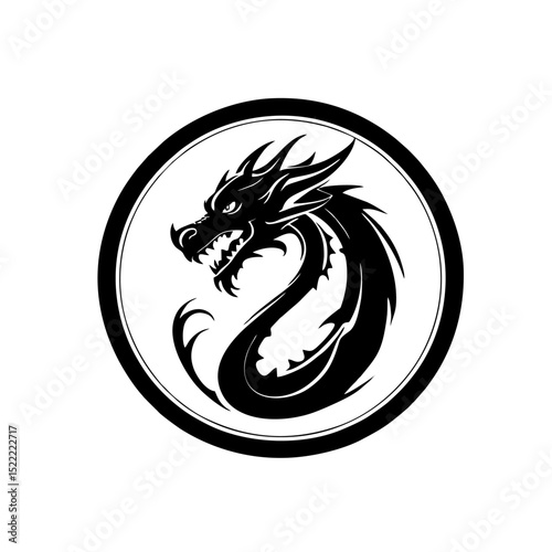 Dragon Logo Design, Chinese belief legend animal illustration