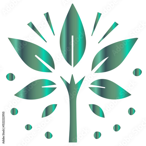 An abstract representation of a leaf undergoing cellular division