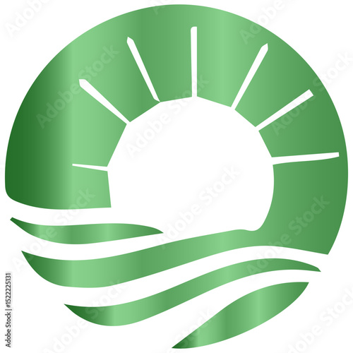 green planet with sun elegant vector appears as a feat of natural engineering