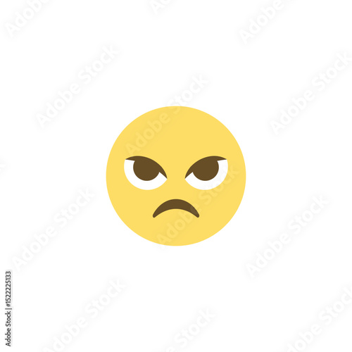 Angry Face Red Emoticon Icon