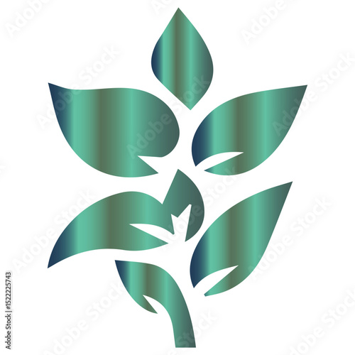 Premium summer leaf emblem with a polished and luxurious marble texture