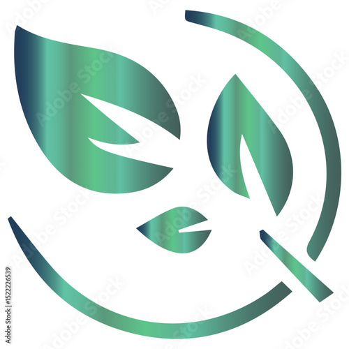 A vector illustration of a summer leaf with an origami paper-fold style