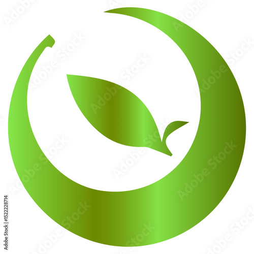 A beautiful and fluid design of a leaf unfurling with grace