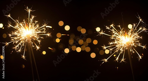 Sparklers Brightening the Night with Festive Light and Magic