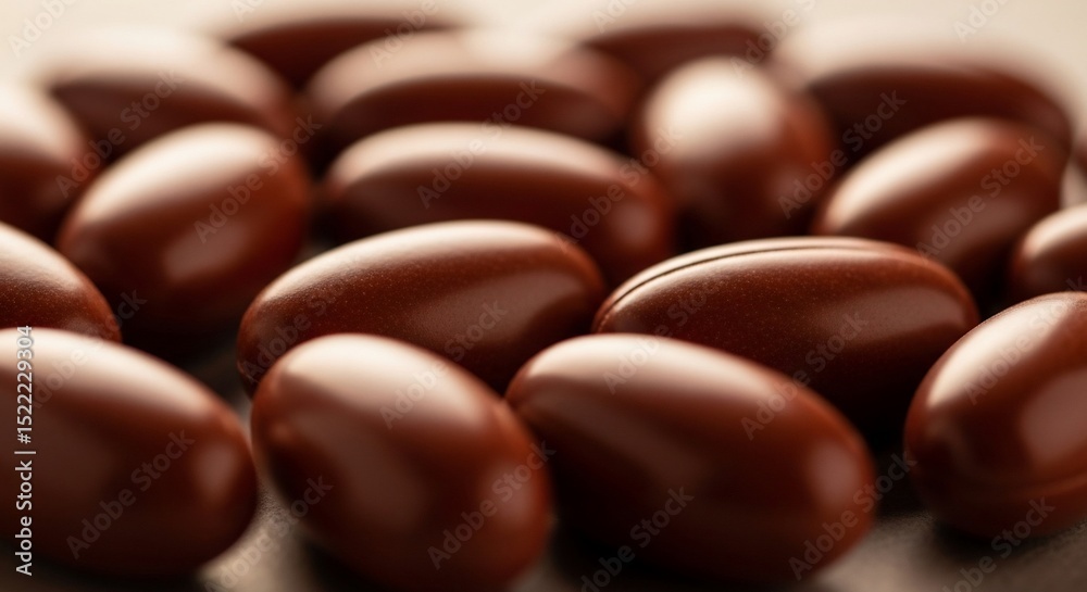Glossy brown ovoid supplements arrayed densely Glossy brown ovoid supplements arrayed densely