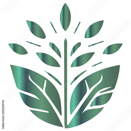 Stylish summer leaf design with an ethereal glow and translucent petals