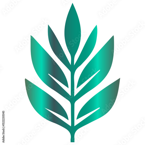 A geometric vector leaf design using a beautiful modern summer palette