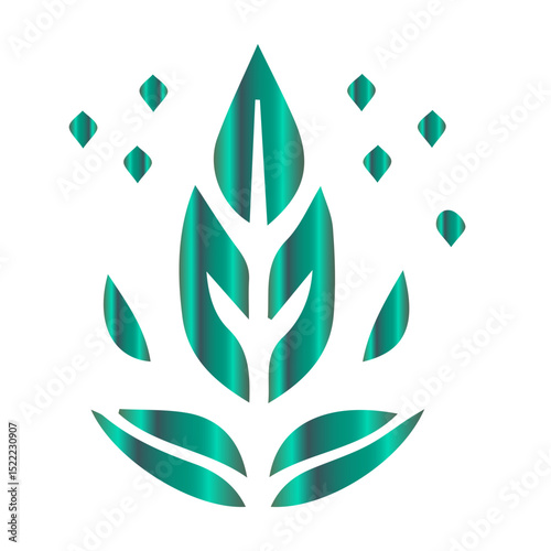 A sophisticated abstract leaf design featuring a beautiful and smooth gradient