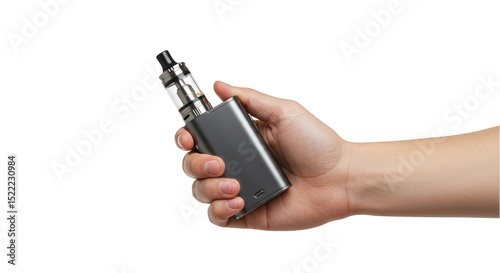 Electronic Cigarette Device in Hand Vaping Lifestyle No People Isolated