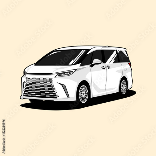 modern minivan mpv car vector illustration