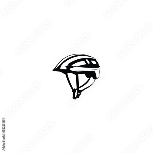 Smart Helmet Silhouette on White Background – Modern Construction Tool Vector