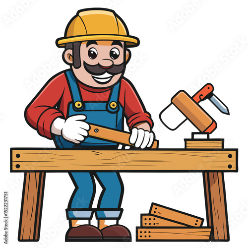 Traditional carpenter working with wood, hands skilled, dedicated craftsmanship.