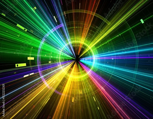 The Data Storm. Abstract Turbulent Vortex of Glowing Digital Information, Representing Big Data, Digital Chaos, and Powerful Analytics