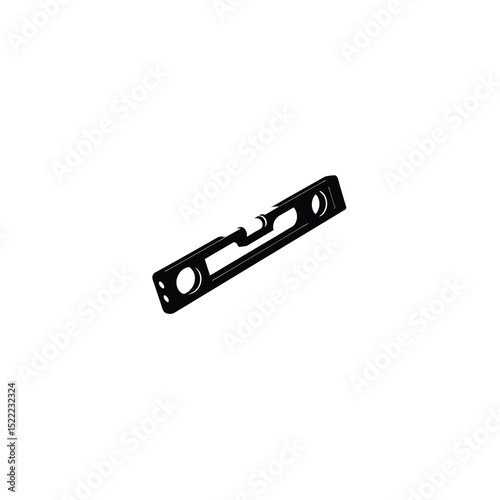 Smart Level Silhouette on White Background – Modern Construction Tool Vector