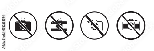 Prohibition Sign Vector Illustration No Photography Flash Allowed, High-Resolution Download
