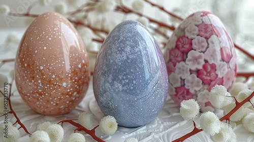 easter eggs in a nest