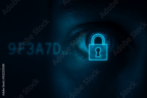 Accès Sécurisé : Concept de Cadenas Cybernétique sur Donnée Biométrique photo