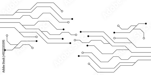 web circuit board techno banner. eps10 vector illustration. 
