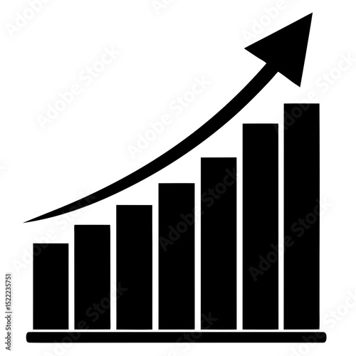 business graph on white background