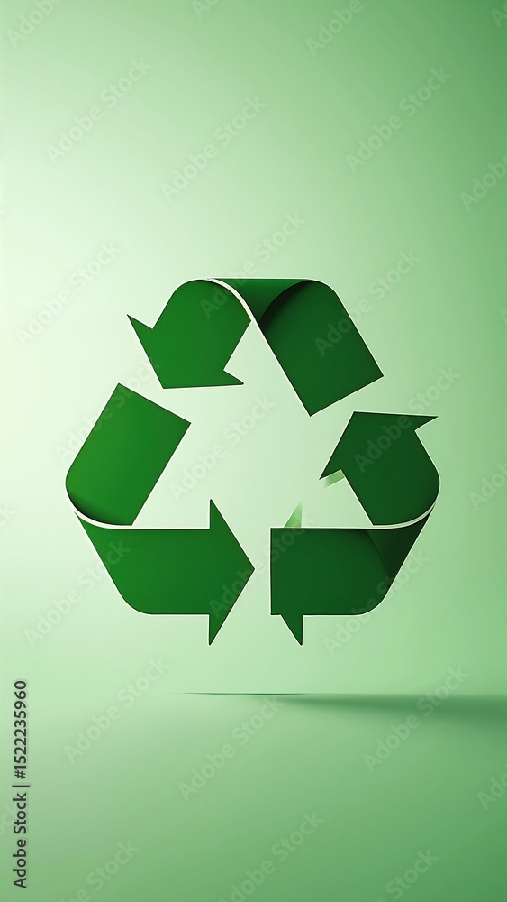 A vibrant green recycling icon featuring the classic triangular shape of a recycling symbol, with arrows seamlessly looping to represent sustainability. A vibrant green recycling icon featuring the classic triangular shape of a recycling symbol, with arrows seamlessly looping to represent sustainability.