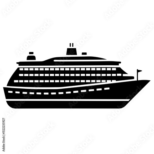 cruise ship isolated on white
