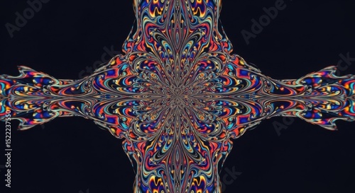 Kaleidoscopic Pattern Design with Flowing Symmetrical Shapes