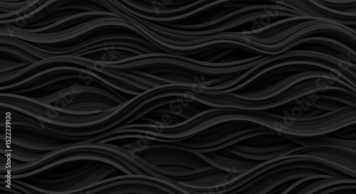Abstract black and white background with a soft, wavy fractal pattern, evoking a sense of energetic motion and artistic design