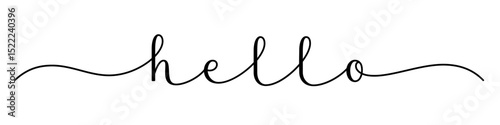 HELLO black vector brush calligraphy banner