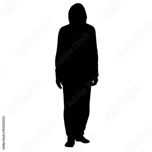 Mysterious silhouette of figure standing alone, intrigue and curiosity