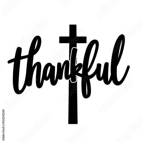 Elegant thankful silhouette on white background, expressing gratitude