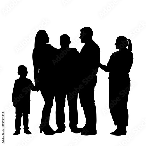 Generations united in silhouette during family gathering, connection