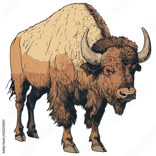 buffalo, animal, vector, transparent background, cattle, isolated, mammal, cute, nature, agriculture, livestock, farm