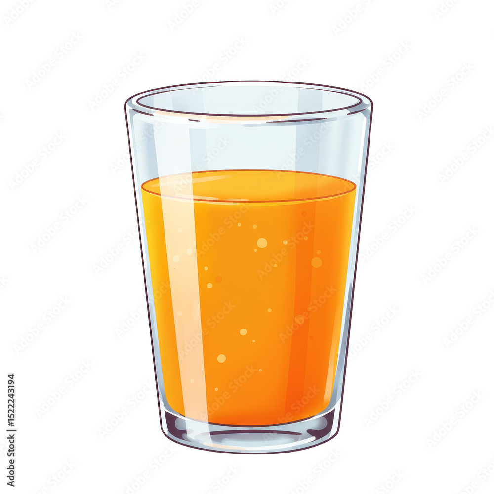 Illustration of Glass of Fresh Orange Juice on Transparent Background Illustration of Glass of Fresh Orange Juice on Transparent Background