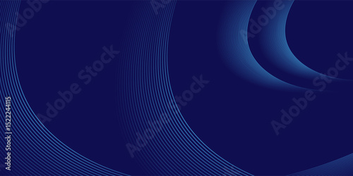 Abstract dark blue modern futuristic banner background. Glowing blue oval lines pattern design. modern trendy design