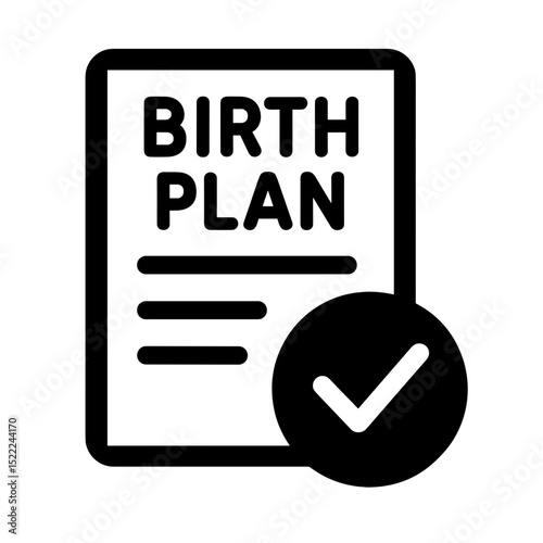 Birth plan document icon in solid style