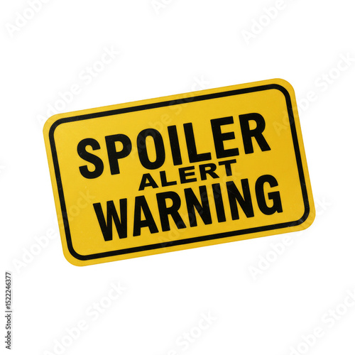 Illustration of Yellow Spoiler Warning Alert Sign Isolated Background