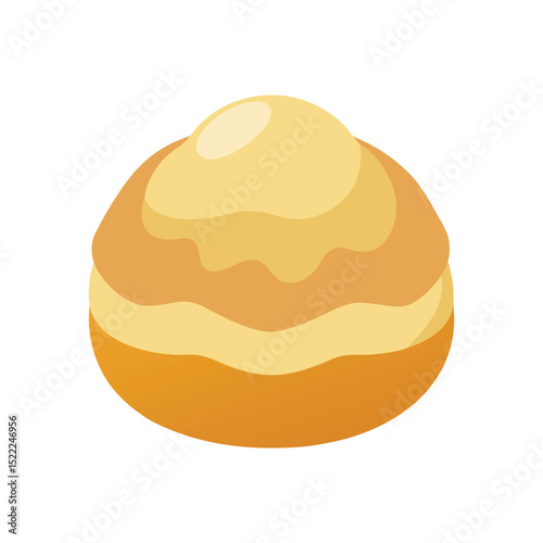 Cream puff pastry illustration delicious golden brown sweet treat isolated