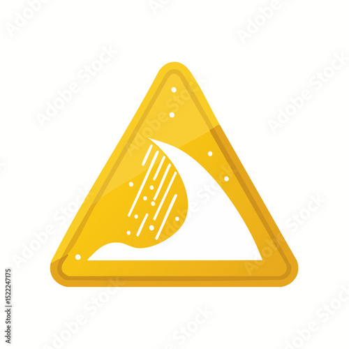 Vector hazard warning sign for avalanche zones