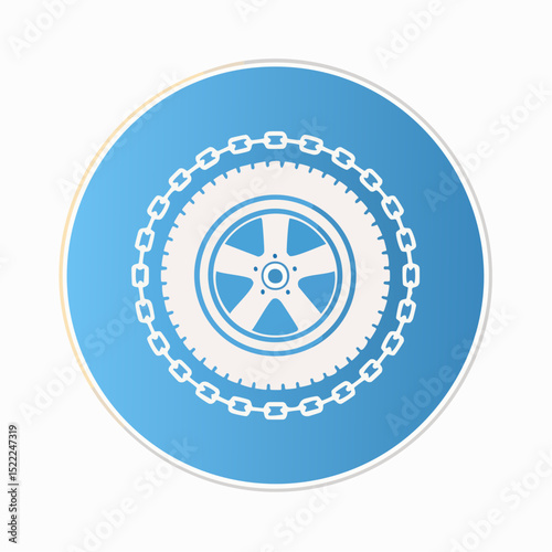 Vector road sign indicating snow chain requirement