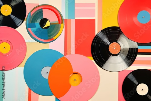 Wallpaper Mural Collage Retro dreamy vinyl records art backgrounds technology. Torontodigital.ca
