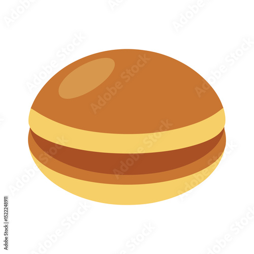 Dorayaki japanese traditional sweet pancake isolated on white simple and clean illustration