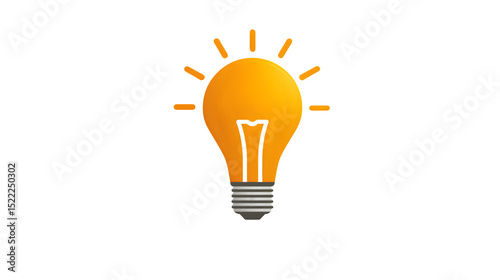 A stylized lightbulb icon representing ideas and innovation, isolated on Transparent Background.